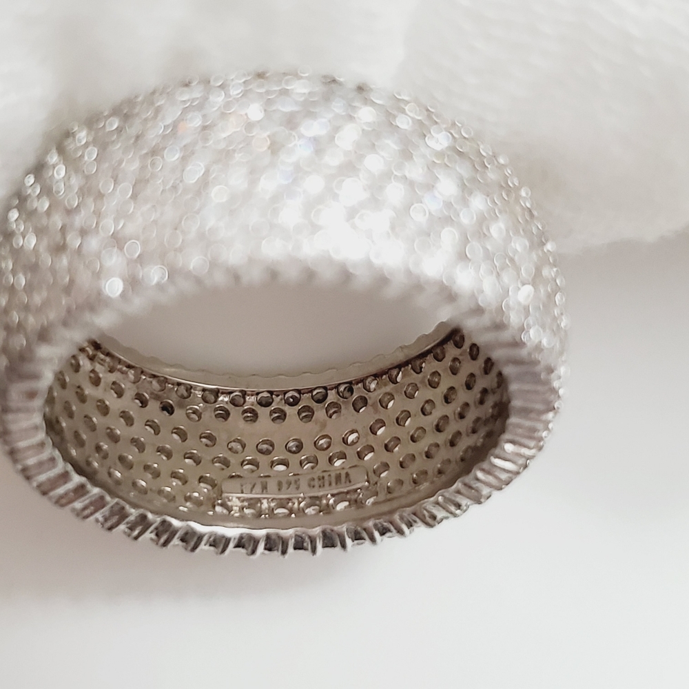 925 Sterling Silver Diamond  Eternity Ring - Picture 10 of 16